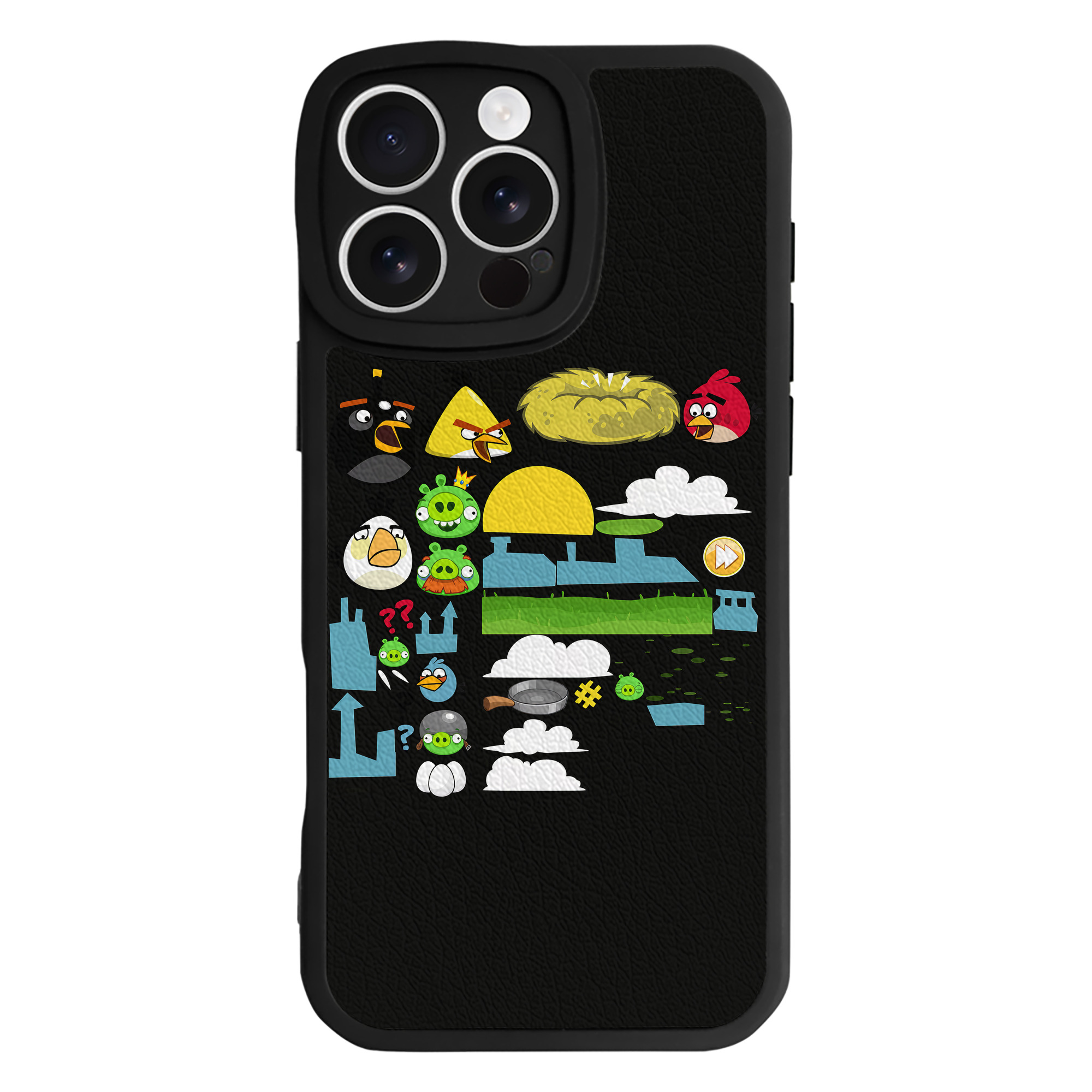 （画像用） Angry Birds アングリーバード 【iPhone 16シリーズ対応】シリコンスマホケース（レザー調） 材質：シリコン